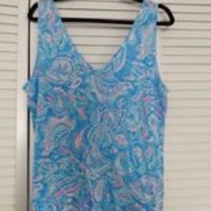 Lilly Pulitzer Essie V-Neck Sleeveless Top  XL NWOT
